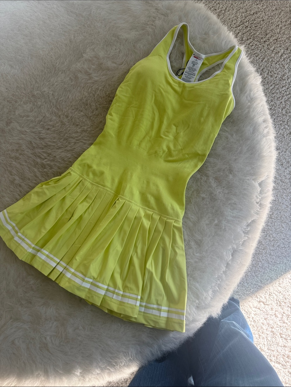 Wilson Neon Yellow Tennis Dress with White Trim